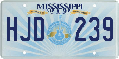 MS license plate HJD239