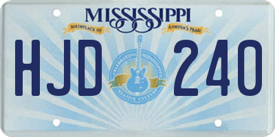 MS license plate HJD240
