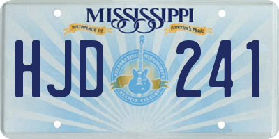 MS license plate HJD241