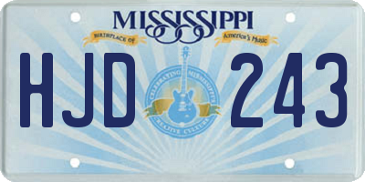 MS license plate HJD243