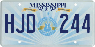 MS license plate HJD244