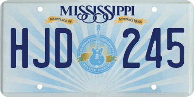 MS license plate HJD245