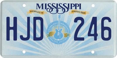 MS license plate HJD246