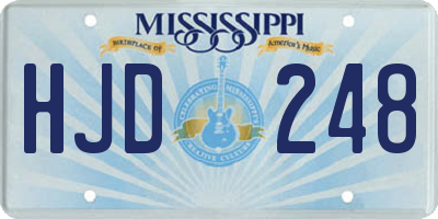 MS license plate HJD248