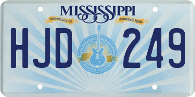 MS license plate HJD249
