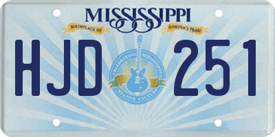 MS license plate HJD251