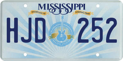 MS license plate HJD252