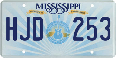 MS license plate HJD253