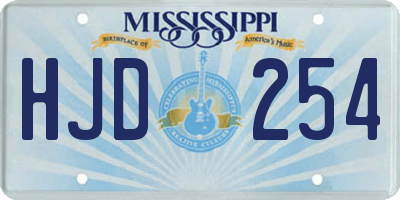 MS license plate HJD254
