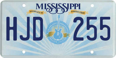 MS license plate HJD255