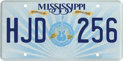 MS license plate HJD256