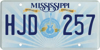 MS license plate HJD257