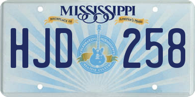 MS license plate HJD258