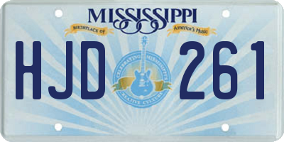 MS license plate HJD261