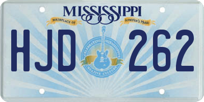 MS license plate HJD262