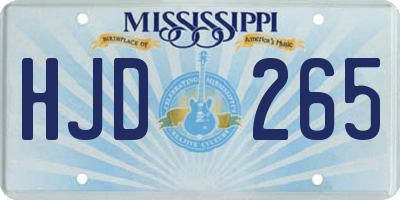 MS license plate HJD265