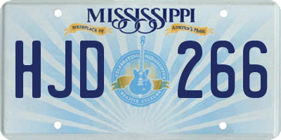 MS license plate HJD266