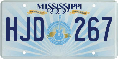MS license plate HJD267