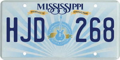 MS license plate HJD268