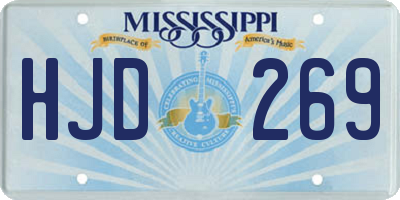 MS license plate HJD269