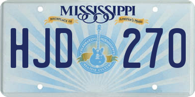 MS license plate HJD270