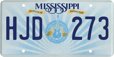 MS license plate HJD273