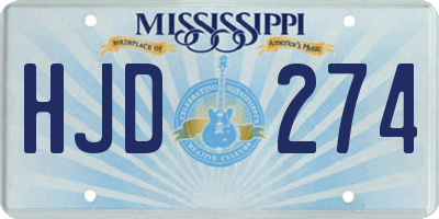 MS license plate HJD274