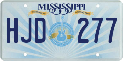 MS license plate HJD277