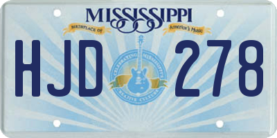 MS license plate HJD278