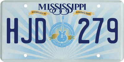 MS license plate HJD279