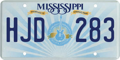 MS license plate HJD283