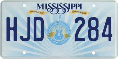 MS license plate HJD284