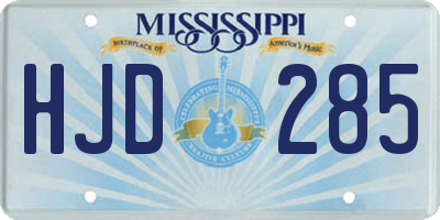 MS license plate HJD285