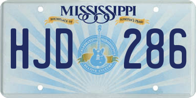 MS license plate HJD286