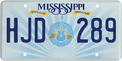 MS license plate HJD289