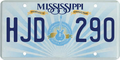MS license plate HJD290