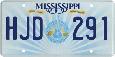 MS license plate HJD291