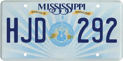MS license plate HJD292