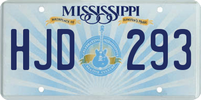MS license plate HJD293