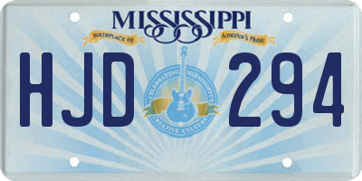MS license plate HJD294