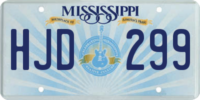 MS license plate HJD299