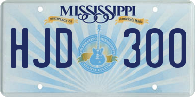 MS license plate HJD300