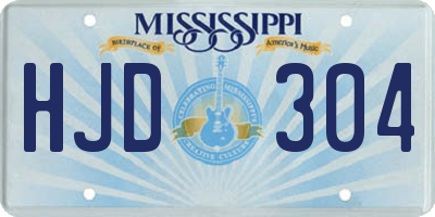 MS license plate HJD304