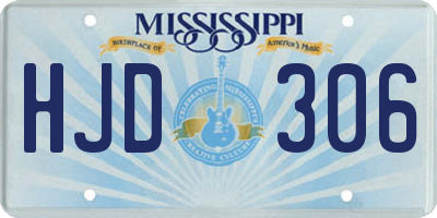MS license plate HJD306
