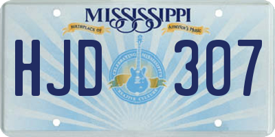 MS license plate HJD307