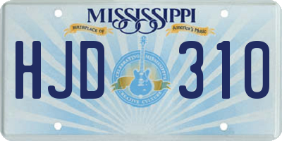 MS license plate HJD310