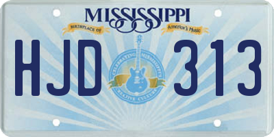 MS license plate HJD313