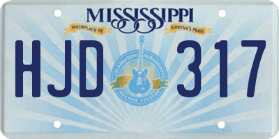 MS license plate HJD317