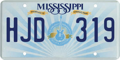 MS license plate HJD319