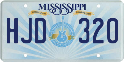 MS license plate HJD320